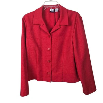 Traje Chaqueta Vintage JM Collections Petite Rojo Años 70 Preppy Negocios Clásico L Foto 1 de 4