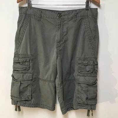 Old Navy Men 32 Shorts Green Cargo Long Length 100% Cotton Fisherman Hiking - Image 1 of 4