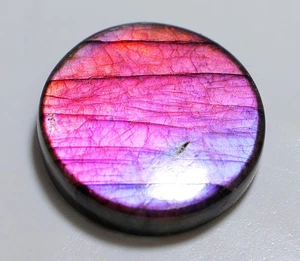 32 Ct 6X22X22 mm Natural Purple Fire Labradorite Round Cabochon Gemstone RL-148 - Picture 1 of 1