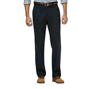 Haggar Para Hombres Frente Plano Elastizado Premium Clásico Sin Hierro Caqui Azul Marino Oscuro 38x29 Nuevo con Etiquetas - Imagen 1 de 8
