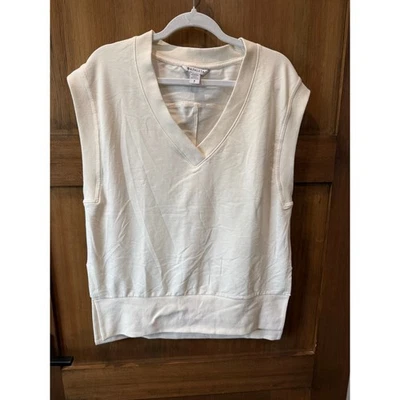 Athleta Women's Cream V Neck Sleeveless Knit Sweater Vest Casual Pullover Sz S - Image 1 of 4