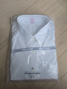 Brooks Brothers Traditional Dress Shirt Non-Iron 18-35 Supima Cotton Solid White - Picture 1 of 5