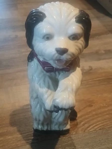 Schäferhund Keramik stehender gesigkter Hund Vintage 50er Jahre schwarz, weiß. 9" - Bild 1 von 6