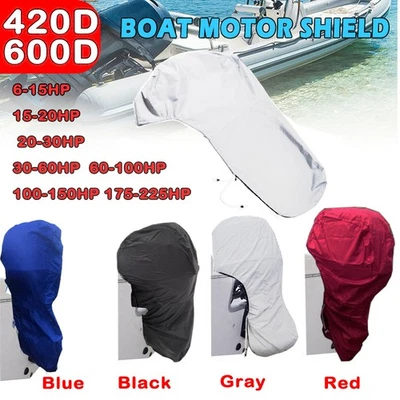 6-225HP 420/600D Full Waterproof Outboard Boat Engine Motor Cover Protection Bag - Image 1 of 4