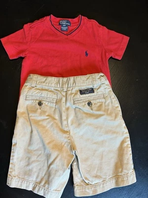4/5 POLO RALPH LAUREN LOT BOYS SHORTS TSHIRT LOT  - Image 1 of 4