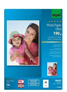 SIGEL IP639 InkJet-Fotopapier Ultra, A4, 50 Blatt, hochglänzend, extrem lichtbes - Afbeelding 1 van 5