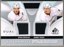 BOBBY RYAN & RYAN GETZLAF 2012-13 SP GAME USED  DUAL GAME USED JERSEYS