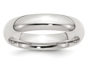 Ladies Comfort Fit 5mm Wedding Band Ring in Sterling Silver - Picture 1 of 10