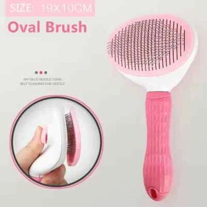 Pet Hair Remover Dog Cat Comb Grooming Massage Deshedding Self Cleaning Brush US - Picture 1 of 6