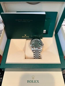 Rolex Sky-Dweller Oyster Stainless/WG 42MM Green Dial Box/Paps NIB 336934  2025 - Picture 1 of 7