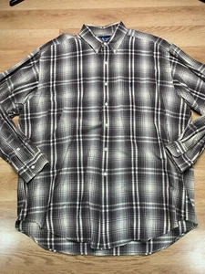 Ralph Lauren Button Up XL Size Mens Long Sleeve Shirt Check Black White - Picture 1 of 8