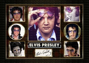 ELVIS PRESLEY - 1970's - SIGNED ORIGINAL A4 PHOTO PRINT MEMORABILIA - Picture 1 of 5