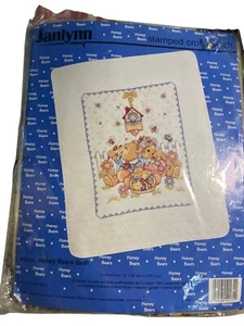 Janlynn Honey Bears Stamped Cross Stitch Baby Quilt Kit #140-131 - Bild 1 von 10