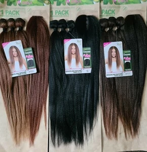 Edles Gold brasilianisches Yaki One Pack Vollkopf Kunstfaser Webe-Verschluss-22" - Bild 1 von 5