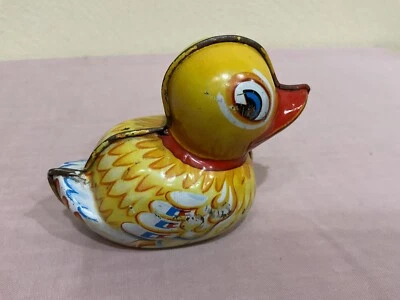 复古 LEHMANN PAK-PAAK 903 黄色 TIN DUCK FRICTION 玩具,西德,恢复 — 第 1/4 张图片