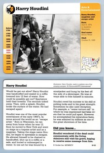 Harry Houdini #8.18 - Arts - Story Of America Grolier Card