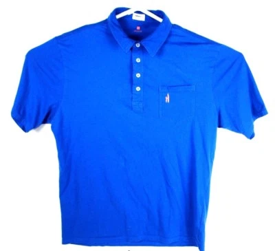 Johnie O Mens Blue S / S Golf Polo Shirt Pocket Casual Designer Size Large - Image 1 of 4