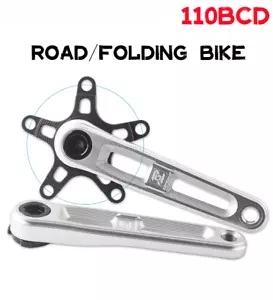 165/170/175mm Road Bike Crankset Folding Bicycle Hollow Crank Chainring 110BCD - Picture 1 of 26