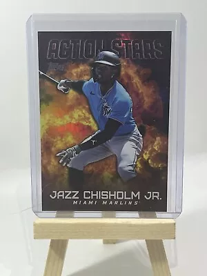 2023 Topps Baseball Jazz Chisholm Jr. (Action Stars) Black Foil SP #’d 12/299💎 - Image 1 of 4