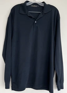 Bugatchi BLACK Uomo Mens Crew Neck Long Sleeve Shirt LARGE Modal rayon polyester - Picture 1 of 12