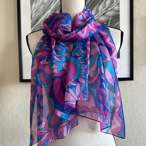 Vintage Amanda Smith rechteckiger Schal Made in Italy 68" x 20" - Bild 1 von 4