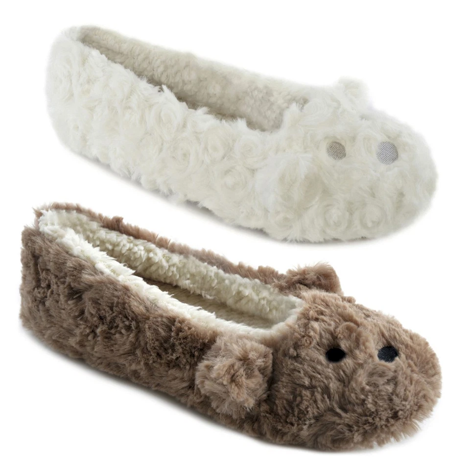 KS BRAND Ladies/Womens Soft Bear Slipper warm and comfy