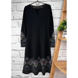 Ivko Intarsia Dress Patterned Wool Black Size 36 - Picture 1 of 7