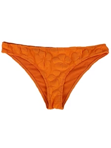 Hollister Bright Orange Terry Cloth Hibiscus Print Bikini Bottoms Medium - Bild 1 von 4