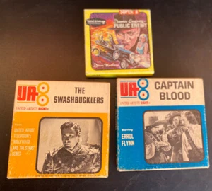 VTG Super 8 And UA-8 Film Reel Movies FLYNN, CAGNEY, HARLOW, Original Box - Picture 1 of 3