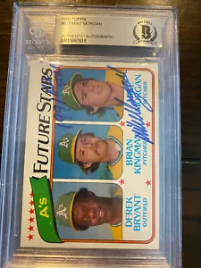 1980 Topps #671 Mike Morgan A's Signed Auto Rookie BAS Beckett Slabbed - Bild 1 von 4