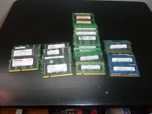 USED LOT OF 29 SODIMM Modules, SDRAM, DDR, DDR2 PC2, DDR3 PC3 128 Mb-2Gb Read - Picture 1 of 5