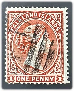 Falkland Islands - 1819-1902 -1d reddish chestnut - ULH - SG 19 - Picture 1 of 2
