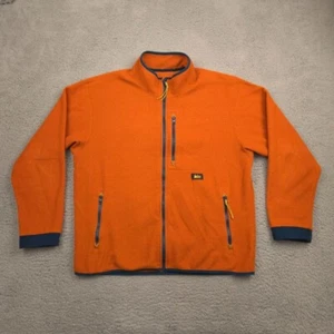 REI Herren Large Fleecejacke Orange Polartec Full Zip Outdoor Wandern Retro - Bild 1 von 13