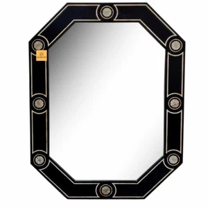 Indische handgefertigte Holz Knochen Intarsien Rechteck Design Spiegel Rahmen - Bild 1 von 6