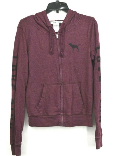 UNDERCOVER Giacca con cappuccio anteriore Victorias Secret rosa mattoni rossi cerniera manica lunga taglia S