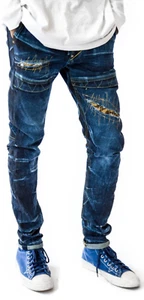 Rare Brandon Lamar Rials BLOR Selvedge Dark Wash Distressed 8 Pocket Jeans Sz 34 - Picture 1 of 12