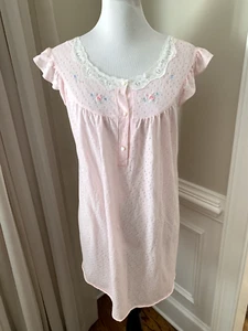 Camisón Barbizon Mediano M Vestido Mezcla Algodón Tejido Rosa Flutter Fino Fresco - Imagen 1 de 9