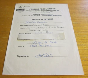 Glendon Rusch Autographed Signed 8.5X11 Receipt Page MLB Baseball New York Mets - Picture 1 of 2