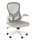 Chaise d'ordinateur de bureau ergonomique réglable lombaire inclinable accoudoir rabattable gris