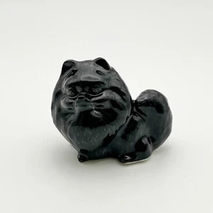 Cute Black Pom Pomeranian Ceramic Figurine Animal Statue, Gift for Dog Lovers - Bild 1 von 4