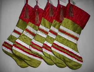 Deko Weihnachtsstrumpf mehrfarbig Polyester mit Aufhänger NEU - Bild 1 von 5