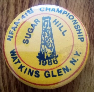 1986 Pinback Pin NFAA 41st. Championship Sugar Hill Watkins Glen N.Y Archery Pin - Picture 1 of 3