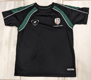 Rugbytech Shirt London Irish Boy Sz Small Black & Green Short Sleeve EUC - Picture 1 of 11