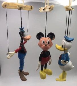 70er Jahre Walt Disney Marionetten Figuren Puppen, Mickey, Donald, Goofy Vintage - Bild 1 von 11
