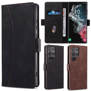 For Samsung Galaxy S22 Ultra S22+ S22 Magnetic Leather Flip Wallet Case Cover - Picture 1 of 39