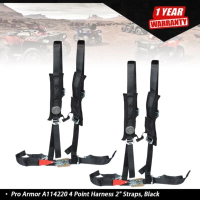 Black Seat Belt Harness Pair Of 4 Point 2" Padded For Polaris RZR XP S 4 1000 US - Image 1 of 4