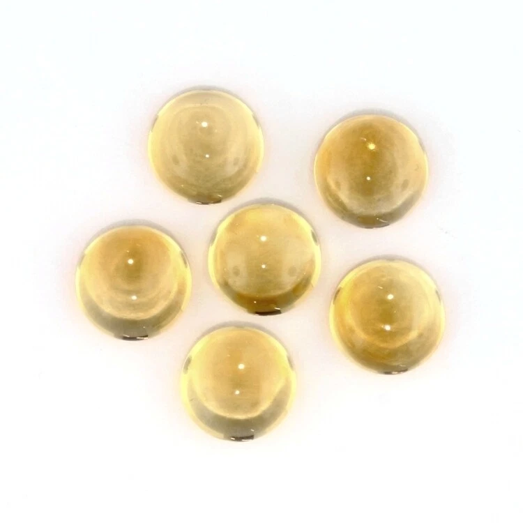 CITRINE 4 MM ROUND CUT CABOCHON 8 PIECE SET ALL NATURAL F-4863 - Image 1 of 1