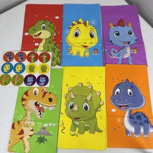 Twelve Dinosaur Goodie Favor Paper Bags 5” x 9.5” Party Supplies Birthday Kids - Picture 1 of 2
