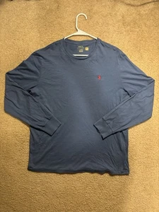 Polo Ralph Lauren Langarm T-Shirt Herren Large Blau Rot Pony Logo Freizeit Tee - Bild 1 von 6