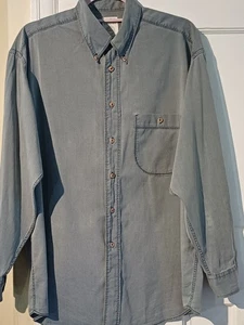 Camisa St Michael Vintage Años 70 80 Azul 100% Algodón Cambray Talla Mediana 40" Pecho - Imagen 1 de 6